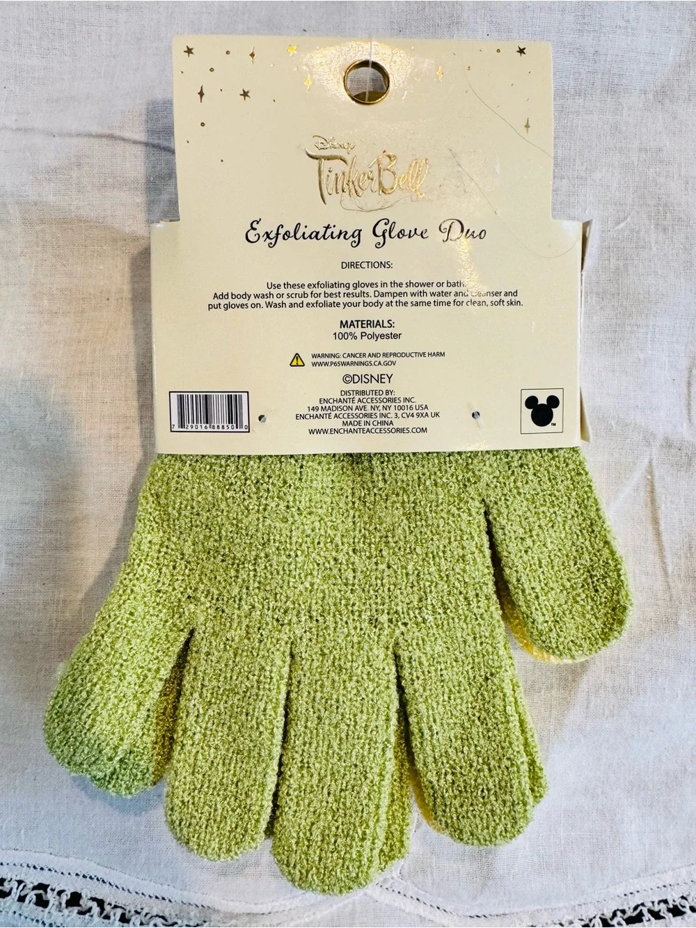 Tinker Bell Exfoliating Glove Duo and  4 pack Beekman 1802 goat milk soap p